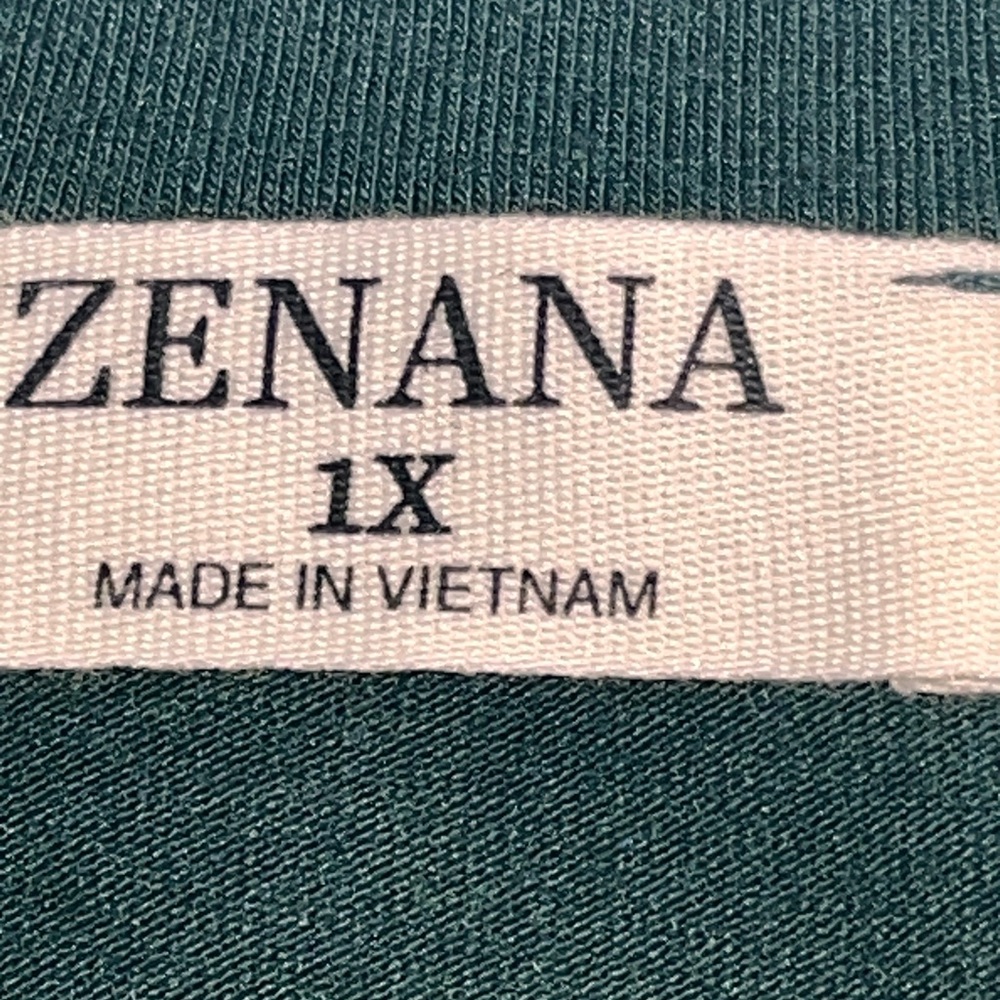NIB Women’s Zenana Outfitters  Hi/Low Detail Forest Green V-Neck Tunic Sz 1X - Picture 3 of 6